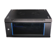 Extralink Szafka wisząca rack 4U 600x450 czarna szklane drzwi EX.2886 - 484910 - zdjęcie 3